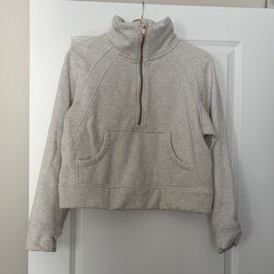 Women's Beige Half-Zip Hoodie